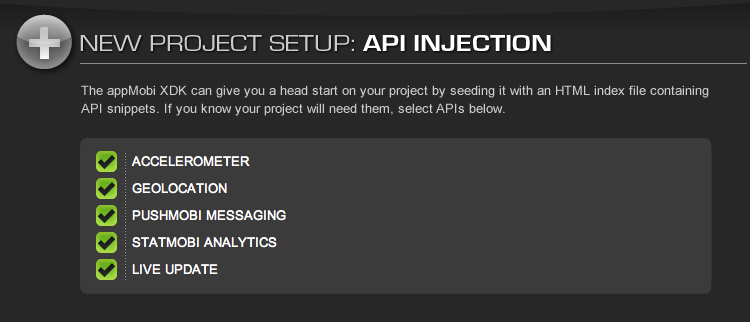 API Injection di XDK AppMobi