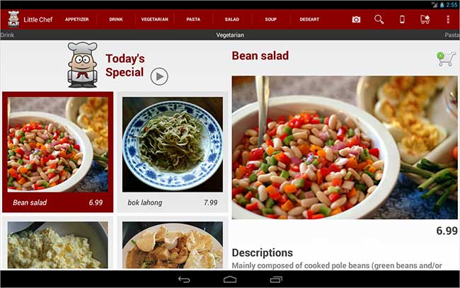 Gambar 1: Contoh Aplikasi Dengan SQLite Restoran - Little Chef