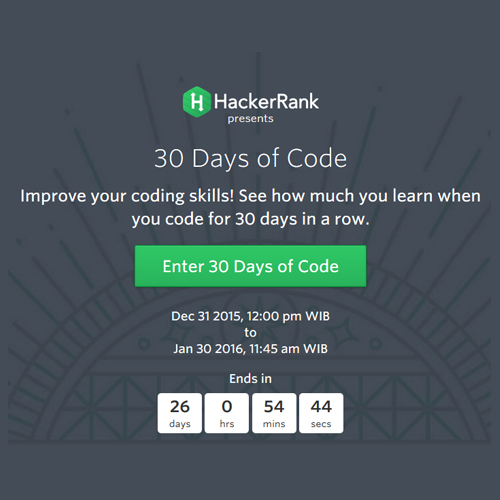 Uji Kemampuan Pemrograman Kamu di Acara 30 Days of Code HackerRank